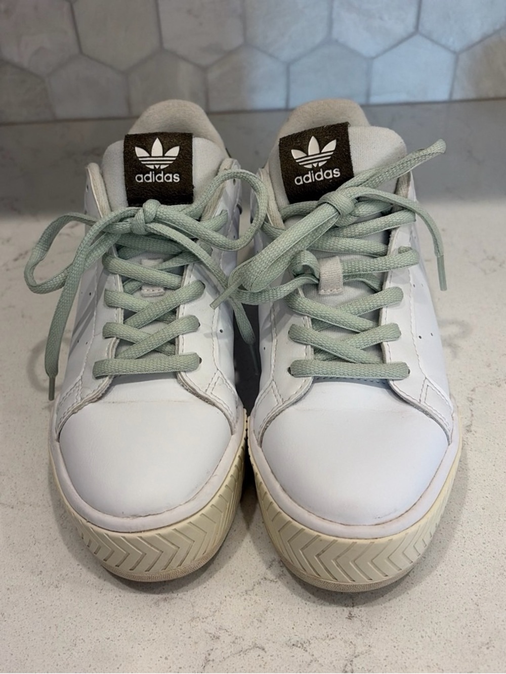 Adidas Originals Court Tourino in White and Green